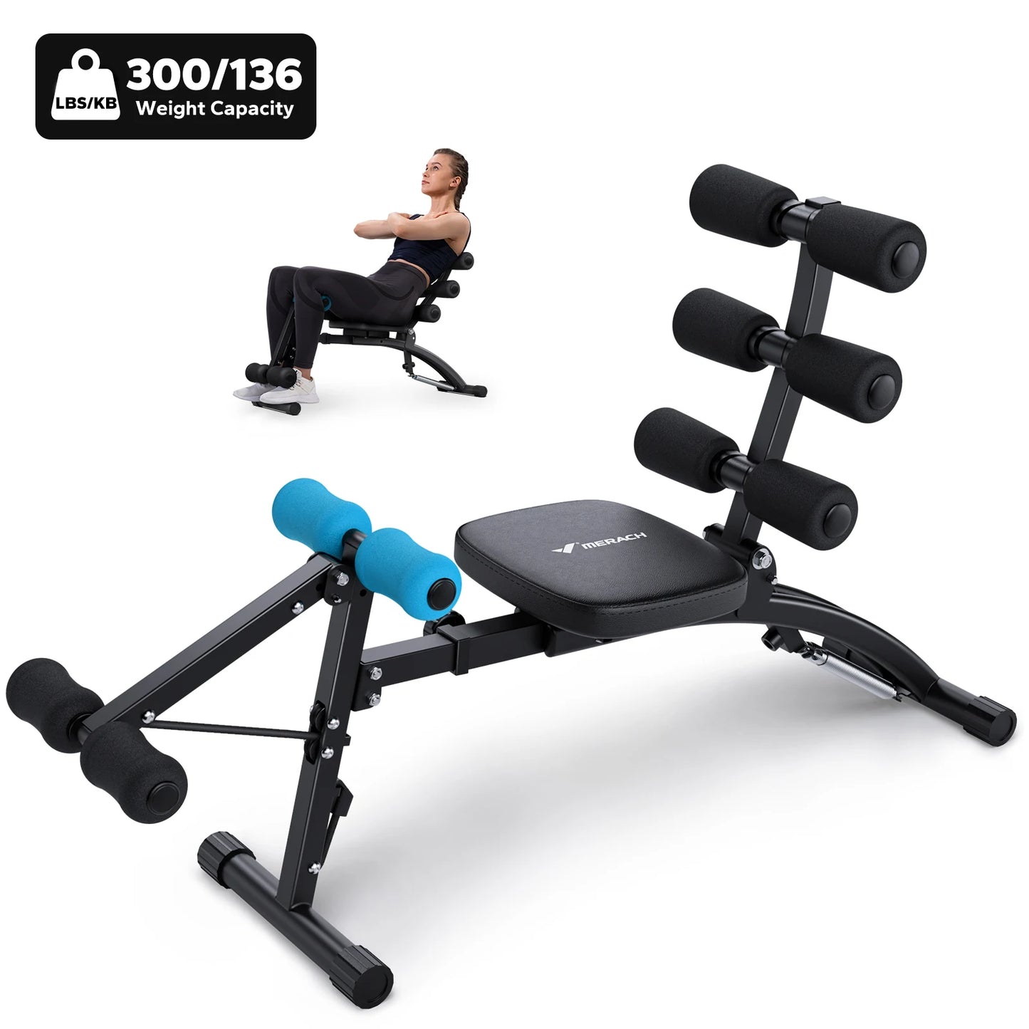 MERACH Ab Machine Multi Functional Adjustable Sit Up Bench Gym