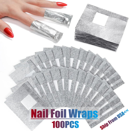 Nail Foil Wraps With Pre-Attached Pads For Gel Polish Removal