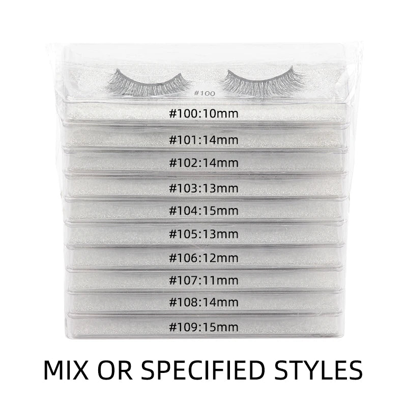 4/10/100 PCS Wholesale Fake Eyelashes 3D Faux Mink Lashes Natural Fluffy False Eyelash Extension Wispy Fake Eye Lash Makeup