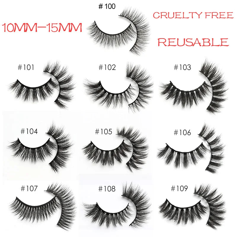 4/10/100 PCS Wholesale Fake Eyelashes 3D Faux Mink Lashes Natural Fluffy False Eyelash Extension Wispy Fake Eye Lash Makeup
