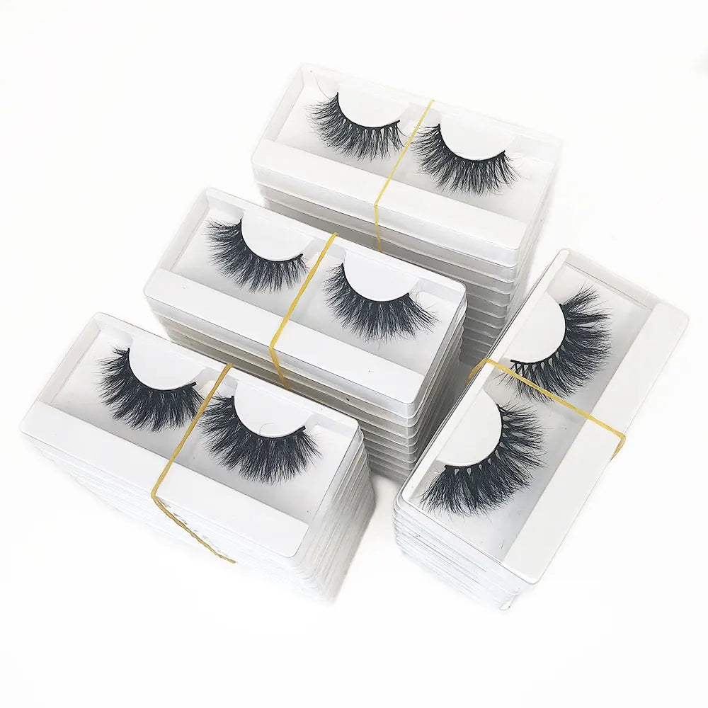 Messy 3D 5D Mink Lashes Bulk Wholesale Fluffy 22-25MM Mink Eyelashes Box Package Handmade Thick False Eyelashes Supplies Makeup