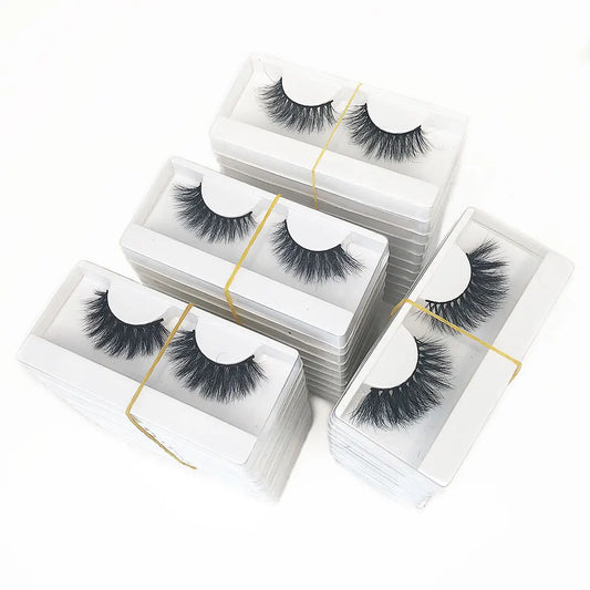 Messy 3D 5D Mink Lashes Bulk Wholesale Fluffy 22-25MM Mink Eyelashes Box Package Handmade Thick False Eyelashes Supplies Makeup