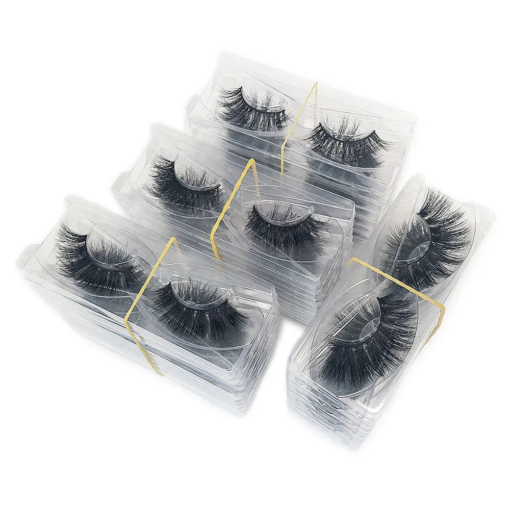 Messy 3D 5D Mink Lashes Bulk Wholesale Fluffy 22-25MM Mink Eyelashes Box Package Handmade Thick False Eyelashes Supplies Makeup