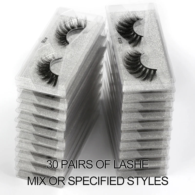 4/10/100 PCS Wholesale Fake Eyelashes 3D Faux Mink Lashes Natural Fluffy False Eyelash Extension Wispy Fake Eye Lash Makeup