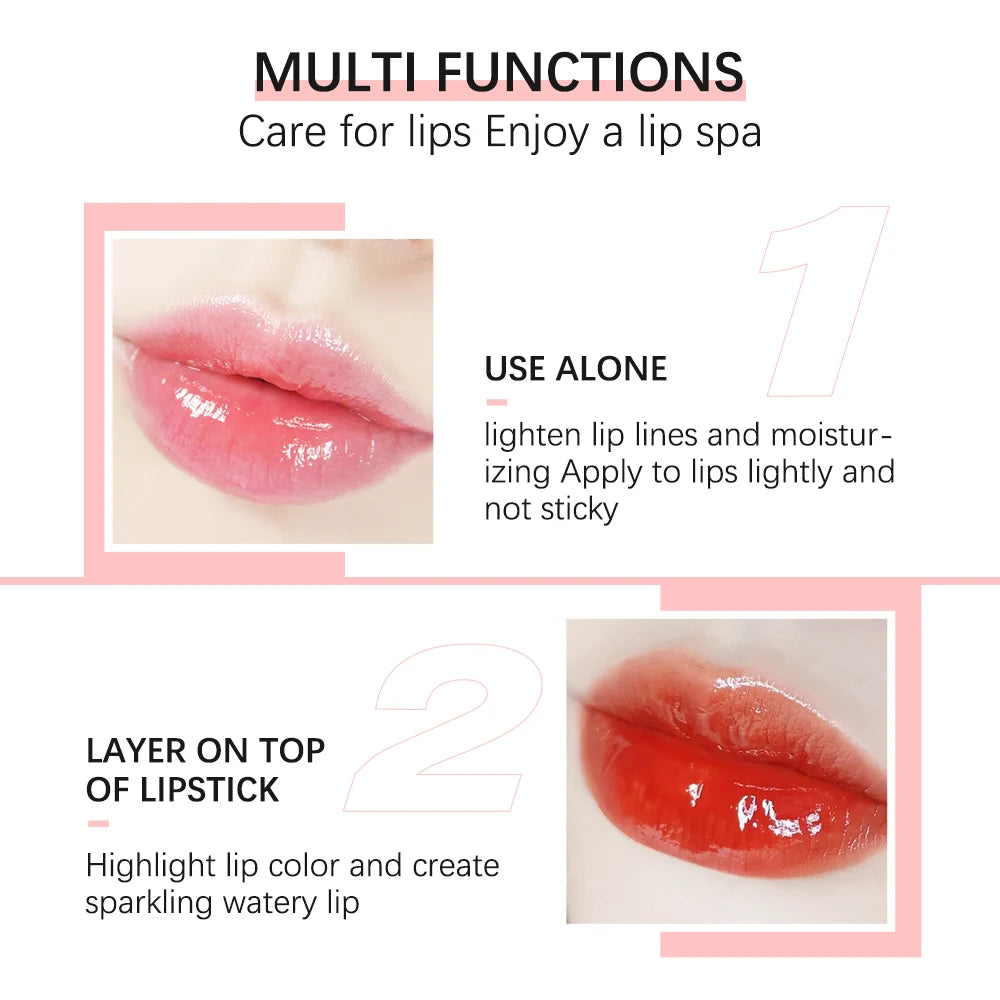 Lakerain Moisturizing Lip Glow Oil Plumper Tint Lip Care Serum