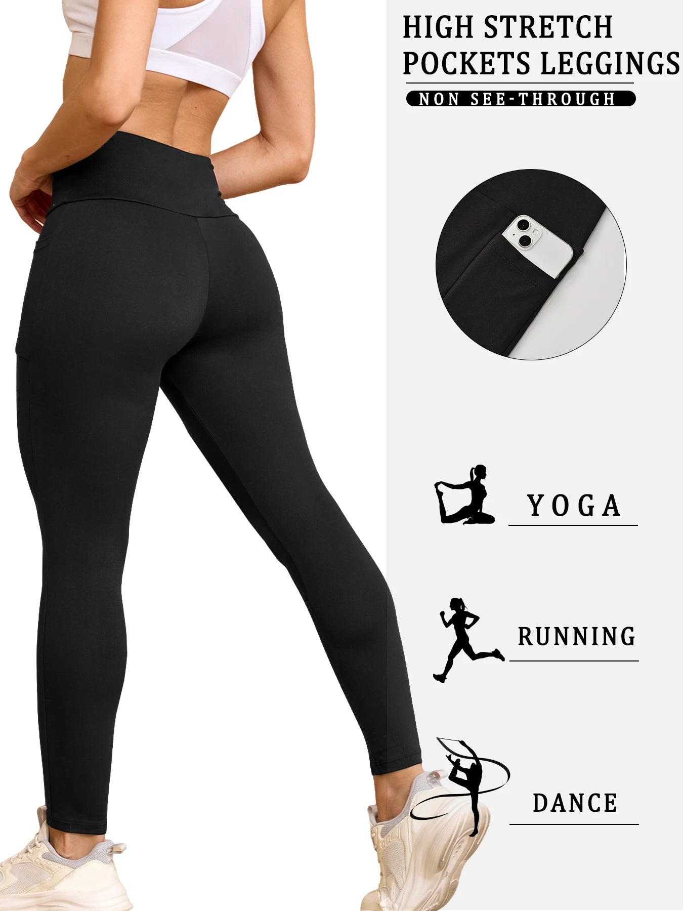 Super Soft Pocket Leggings for Women High Waisted Yoga Pants