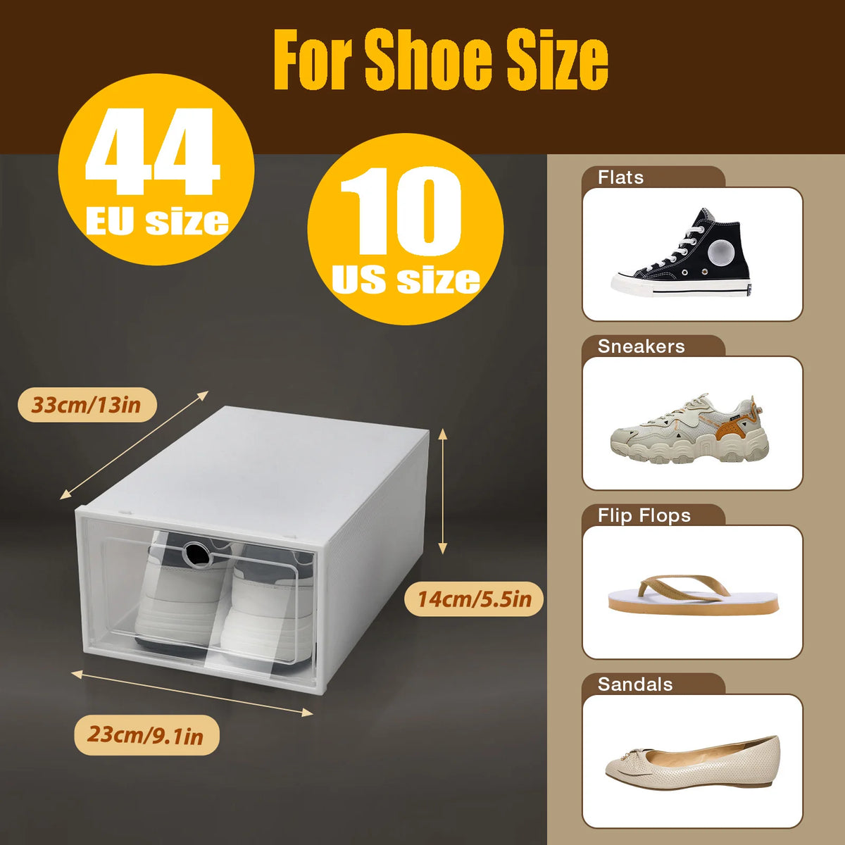 24pcs/set Transparent Plastic Shoe Case  Large Thickened Shoe Box Stackable Organizer Drawer Shoe Rack White