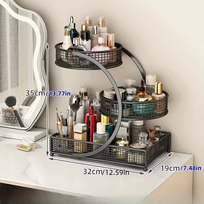 Multi Layer Desktop Makeup Storage Organizer For Skincare And Cosmetics