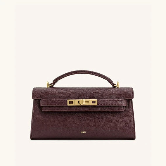 JW PEI Noor Mini Leather Top Handle Handbag Women's Crocodile Embossed Crossbody Purse Elegant Luxury Style Satchel Shoulder Bag