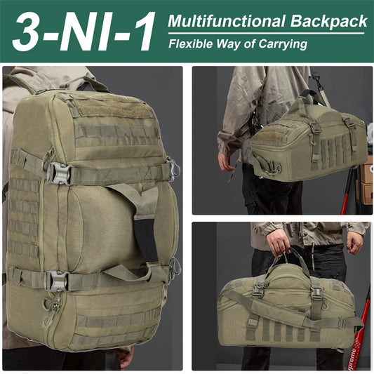LQARMY Large Tactical Outdoor Backpack For Hiking And Camping