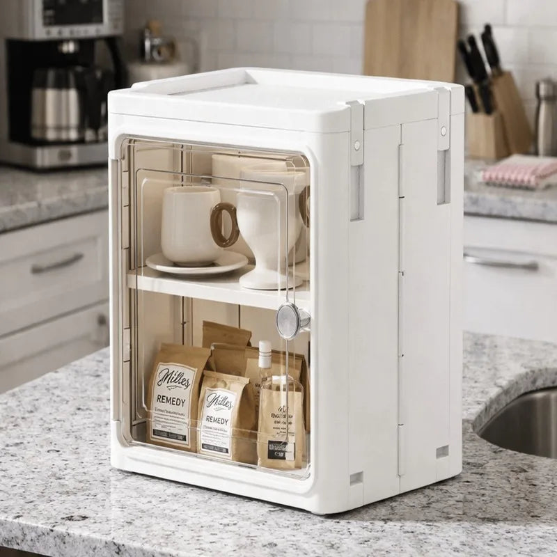 5-Tiers Slim Bathroom Storage Cabinet, Foldable Storage Cabinets,Narrow Bathroom Storage,Movable Bathroom Storage Organizer for Small Spaces,Bathroom,Kitchen,Laundry,White