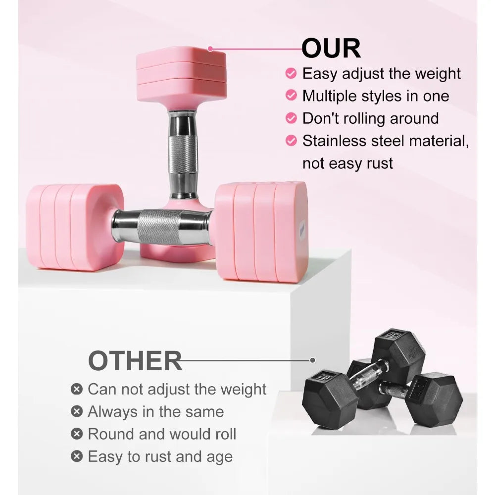 Adjustable Dumbbell Set 15LB to 50LB Free Weights Home Gym Fitness Dumbbells Set for Strength Training And Weight Loss