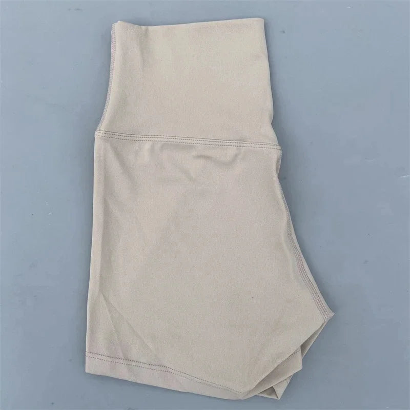 Solid Color Women Fitness Sport Shorts High Waist Athletic Yoga Short Leg Cycling Comprehensive Training Jogging Squat