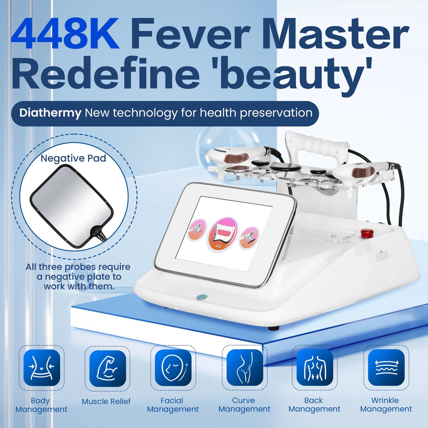 New 448KHz Portable RF Machine Skin Firming Body Shaping Pain Relief CE Certified for Salon Home Use