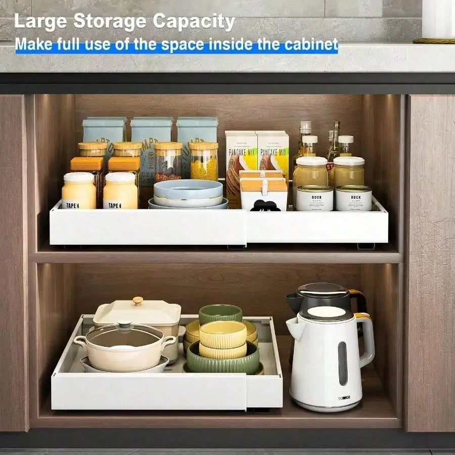 Pull Out Cabinet Organizer With Adjustable Under Sink Storage Rack
