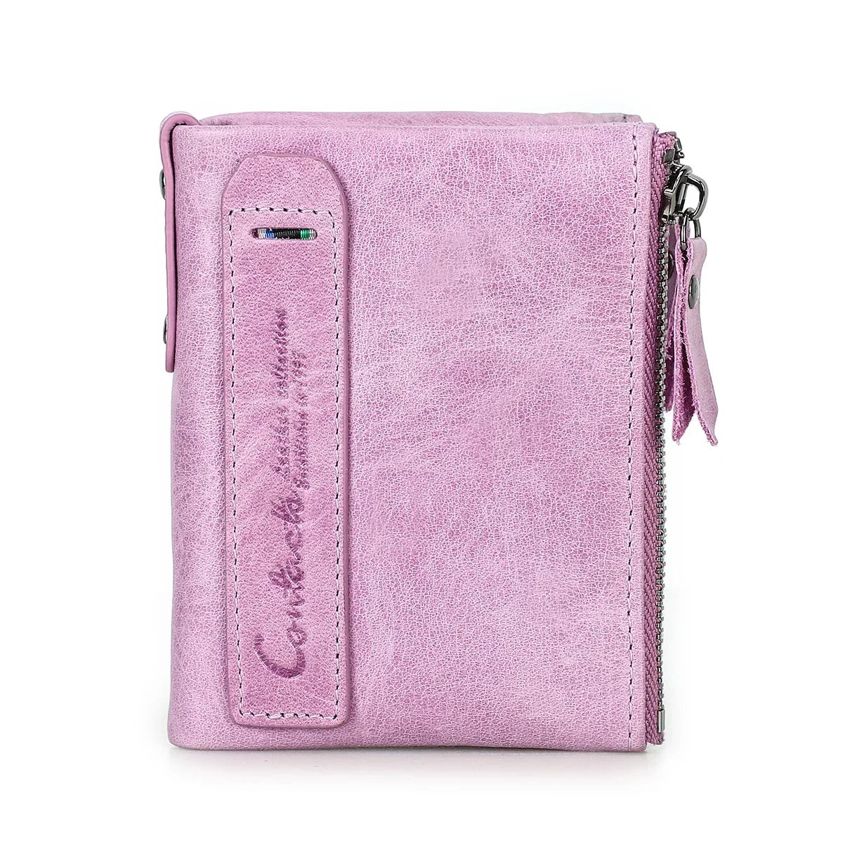 Genuine Leather Short Wallet Card Holder Money Clip Unisex