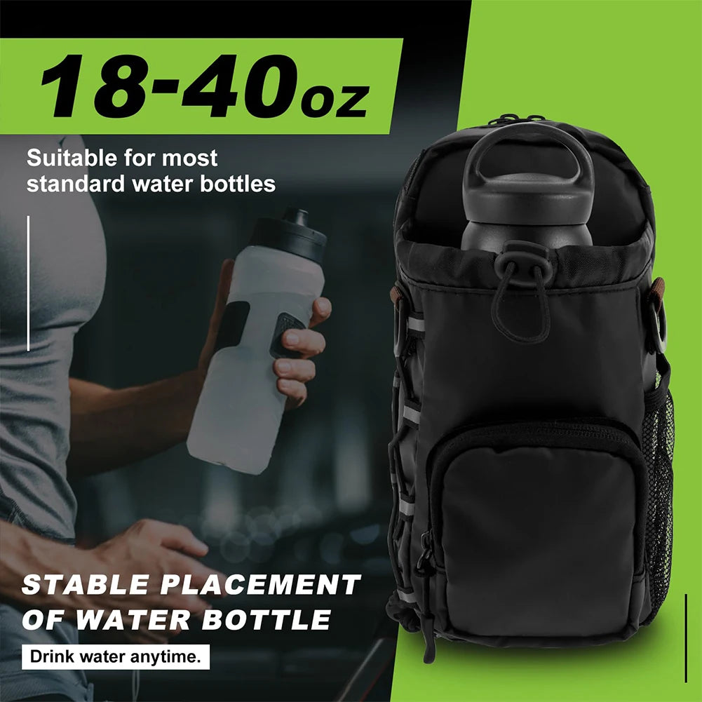 Magnetic Gym Chest Pouch with Bottle Holder Gym Crossbody Bag Gym Bottle Carrier Bag for Men Women Gym Accessories Organizer