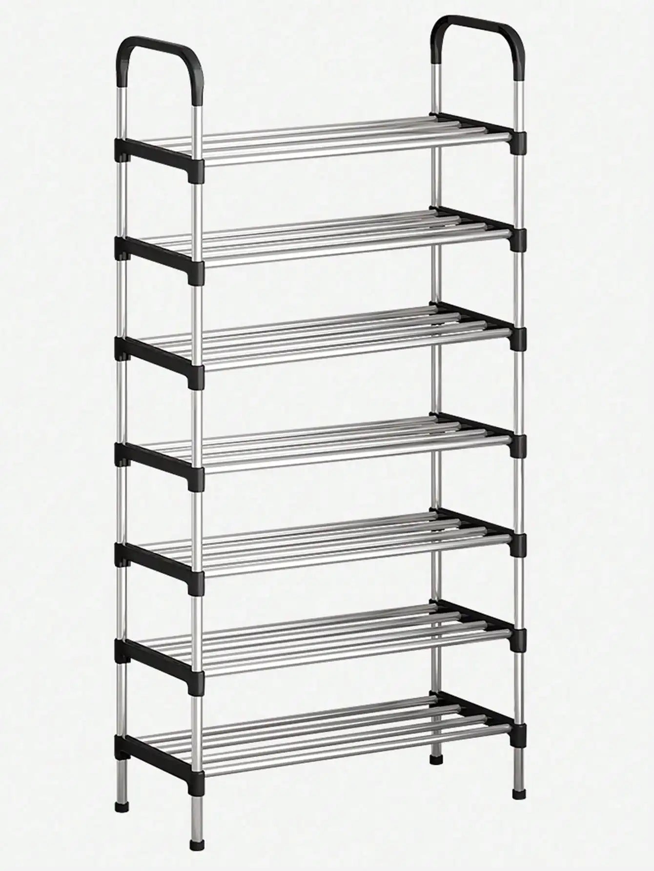 Adjustable Stainless Steel Shoe Rack, 7/8-Tier Large Capacity Shoe Organizer, Space Saving Multi-Layer Storage Rack for Entryway, Bedroom & Closet