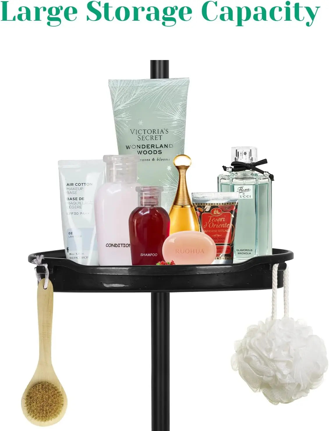 Four Tier Corner Shower Caddy Tension Pole Rustproof Organizer