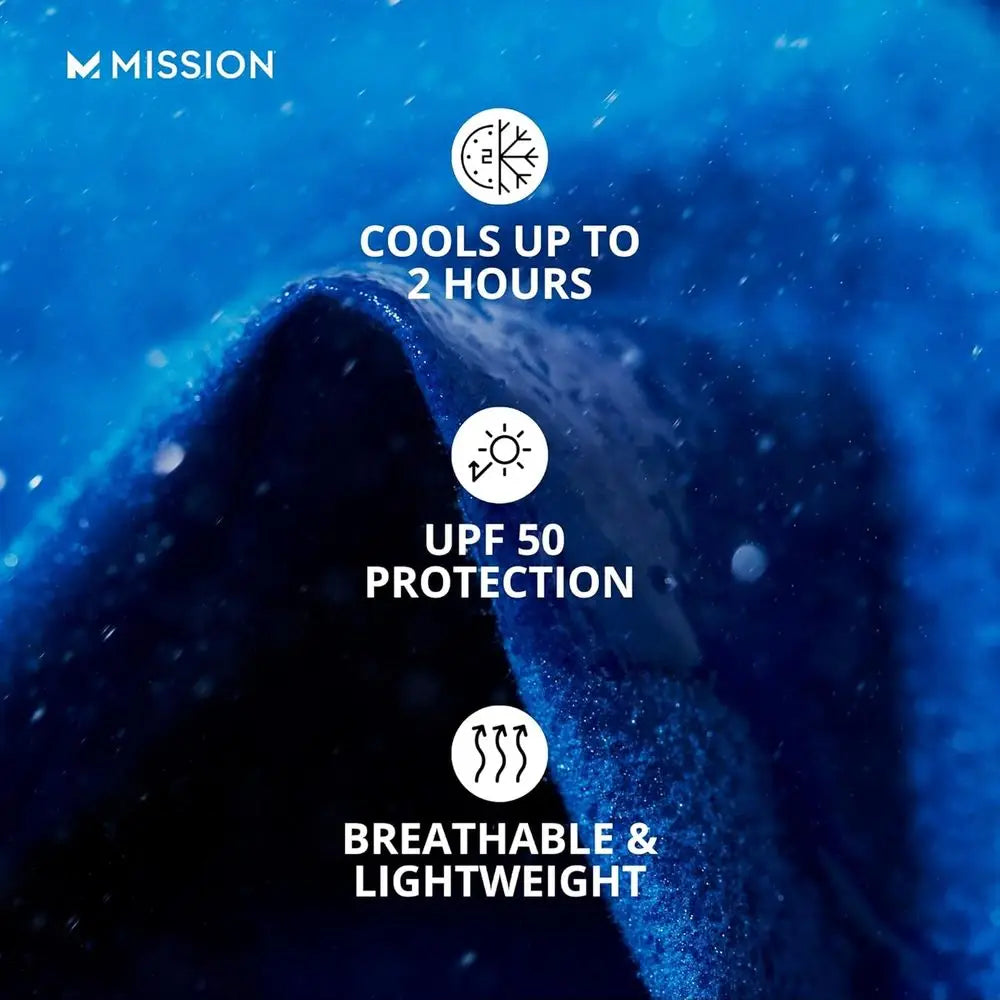 Long-Lasting Cooling Towel - Durable Microfiber - Provides Up to 2 Hours Cool - 50 UPF Sun Protection - Machine Washable