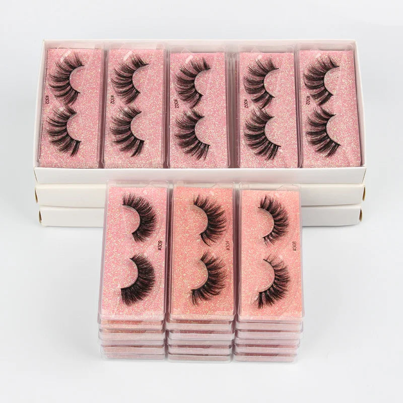 Wholesale 3D Mink Lashes Eyelashes 10/50/100 PCS Natural Soft Eyelash Extension Maquiagem False Cilios Makeup Faux Cils In Bulk