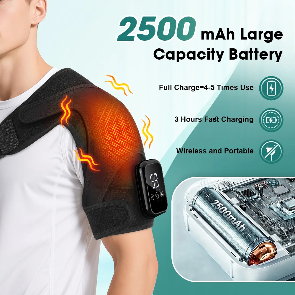 Pastsky Rechargeable Heated Shoulder Massager With Touchscreen And Timer