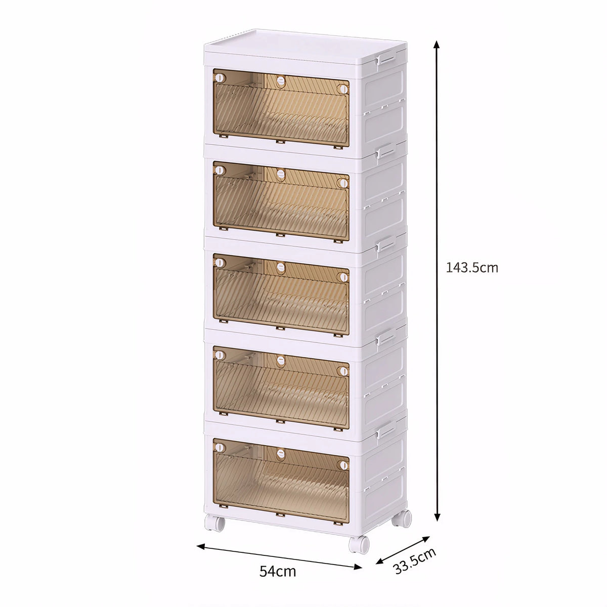 1/2/3/4/5 Layer Folding Storage Cabinet Storages Cabinet Waterproof Dustproof With Swivel Wheel Kitchen Bedroom Living Room