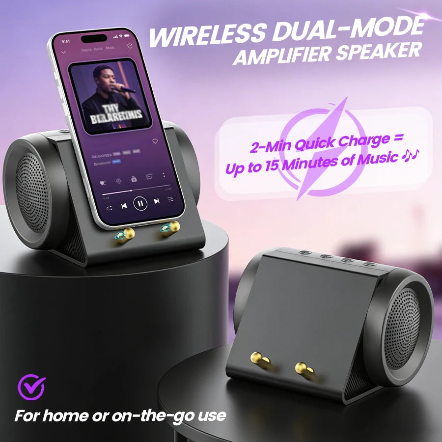 Multi Induction Speaker Amplifier, Wireless Bluetooth Induction Speaker Phone Portable Induction Speaker with Stand, Desk Audio for iPhone 17/16, 60H Playtime, Tech Cool Gadgets Gift for Women Men