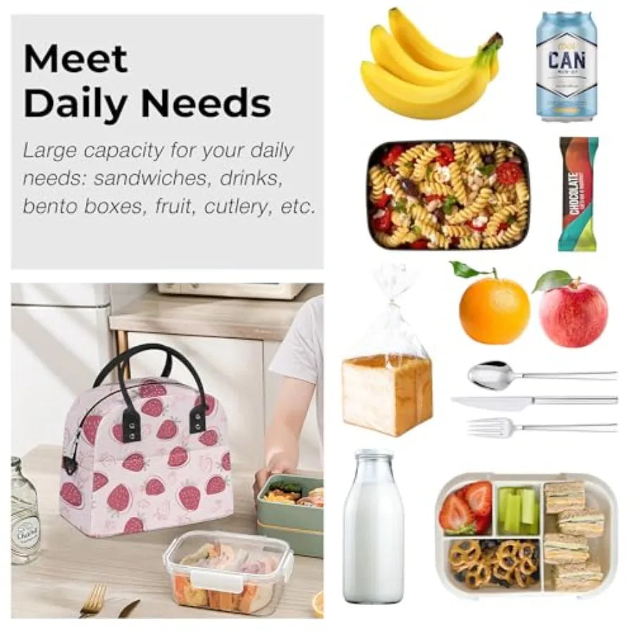 Insulated Lunch Tote Bag For Office Picnic And Camping Use