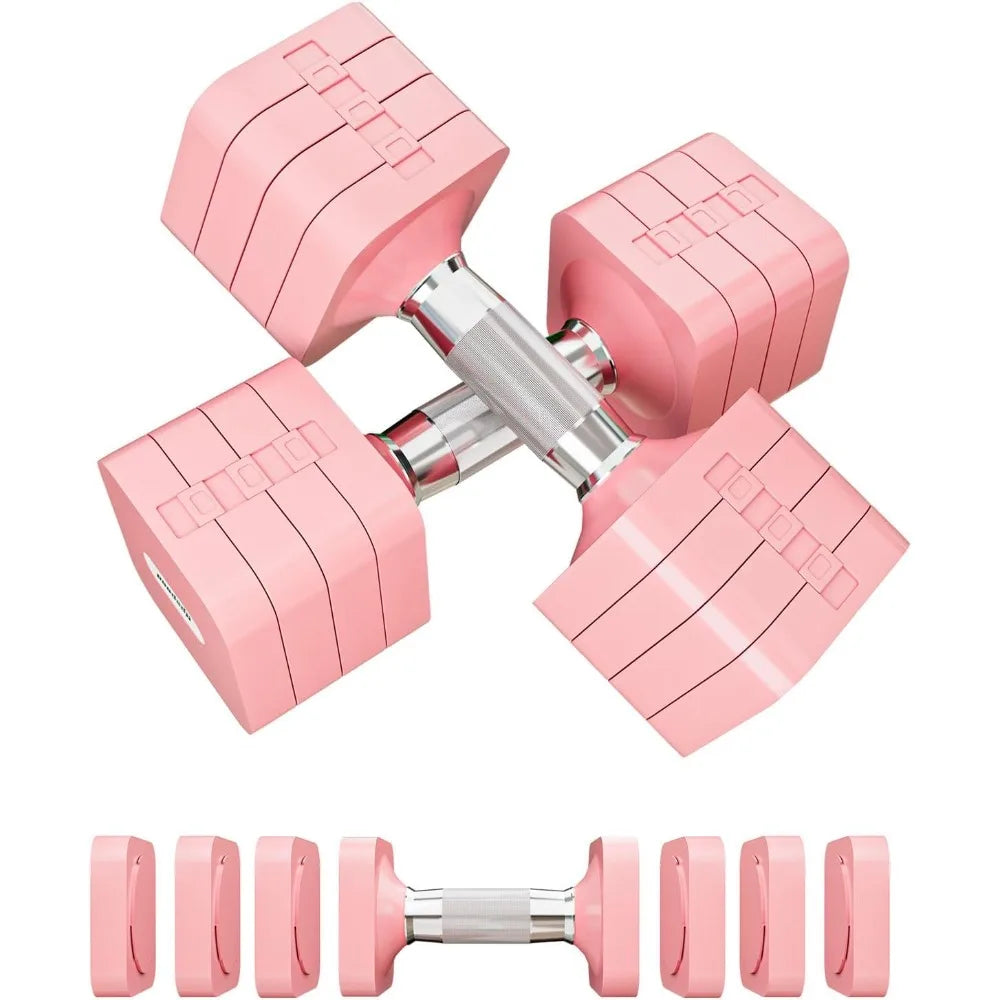 Adjustable Dumbbell Set 15LB to 50LB Free Weights Home Gym Fitness Dumbbells Set for Strength Training And Weight Loss