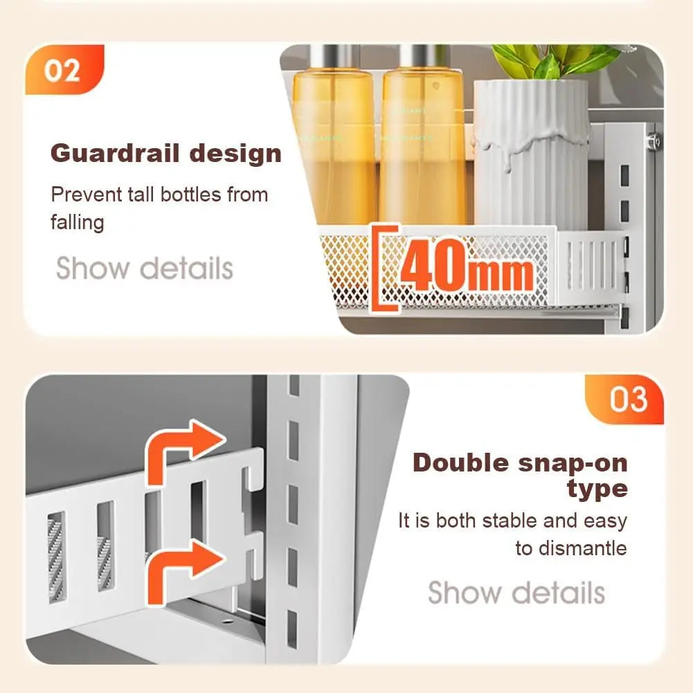 Adjustable 6-Tier Over-the-Door Metal Storage Organizer | Heavy Duty Carbon Steel Shelf, Wall Mounted or Hanging Pantry & Spice Rack for Kitchen, Pantry, Bathroom