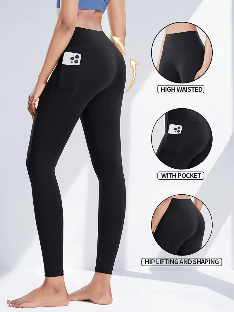 Womens High Waist Yoga Leggings With Elastic Comfort For Active Wear