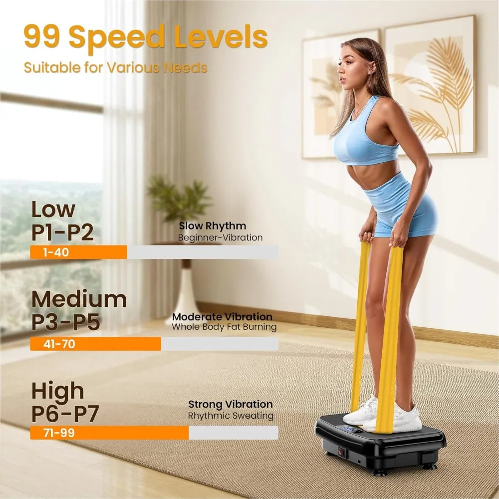 TISSCARE Vibration Plate Exercise Machine Mini Vibrating Plates for Lymphatic Drainage and Weight Loss