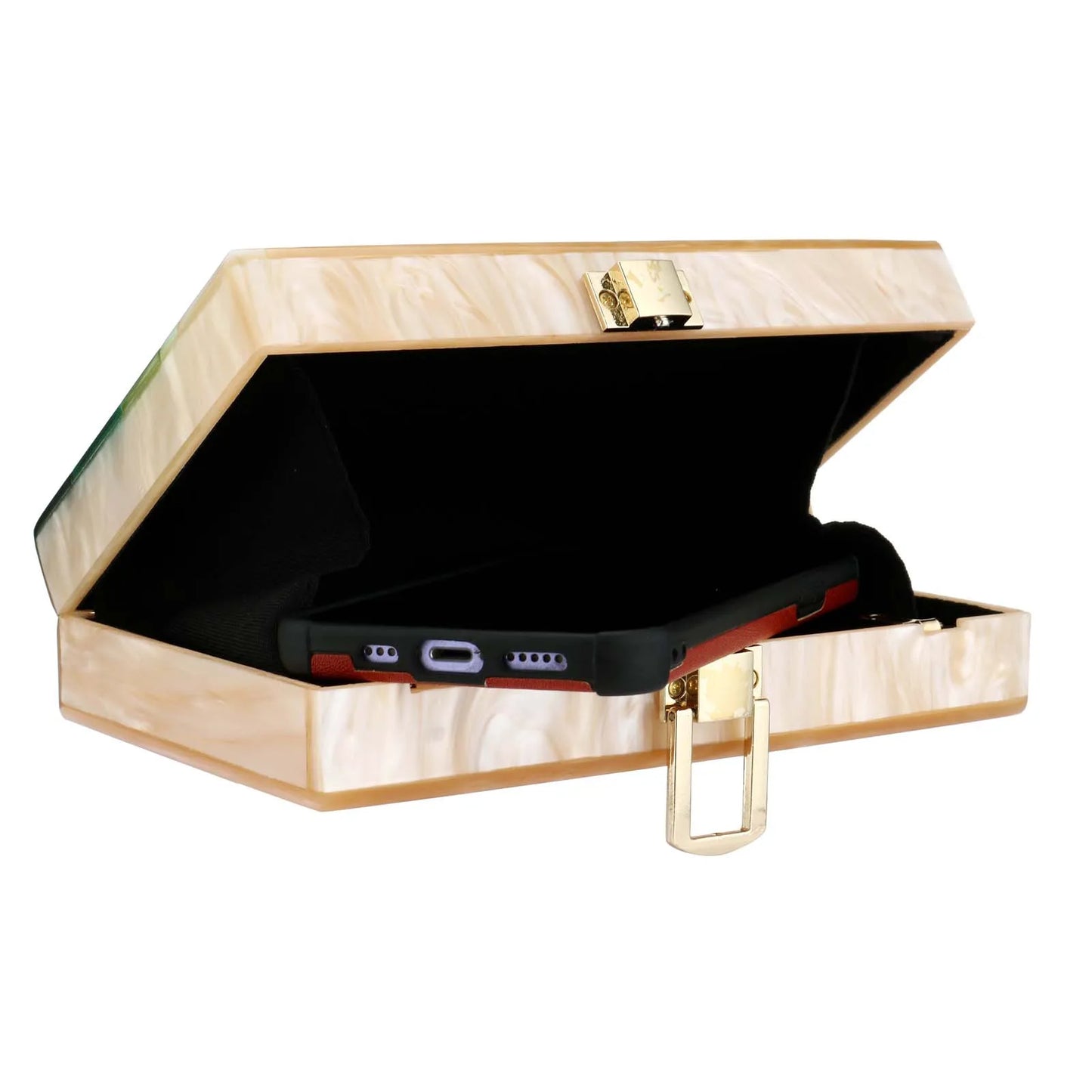 Geometric Acrylic Chain Box Clutch Evening Bag For Women Party