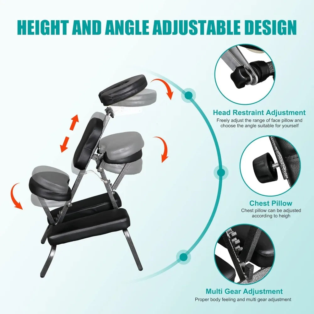 Portable Foldable Massage Chair With Thick Sponge Face Cradle