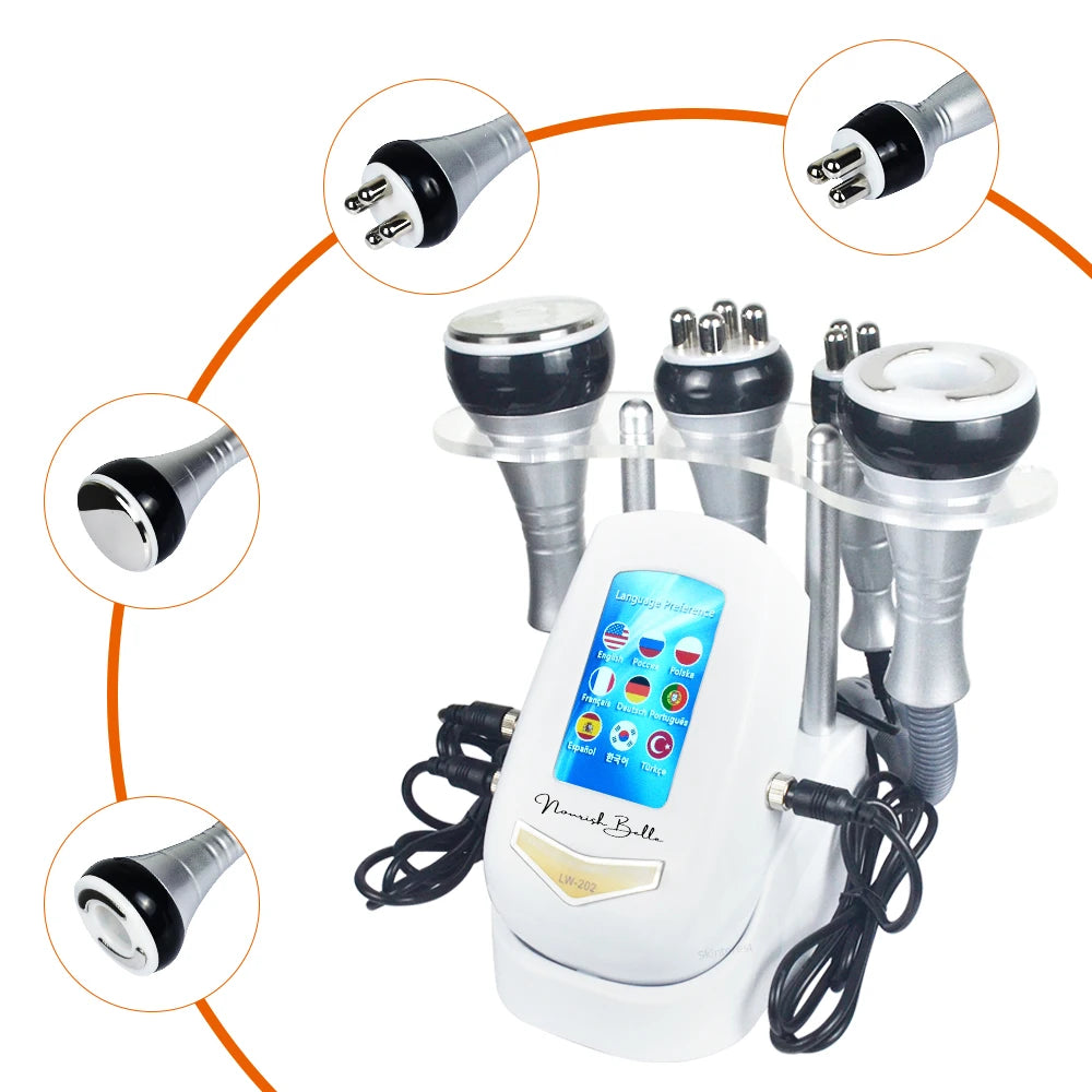 4 IN 1 40K Cavitation Ultrasonic Body Slimming Machine  Beauty Device Facial Massager Skin Tighten Face Lifting Vacuum Suction