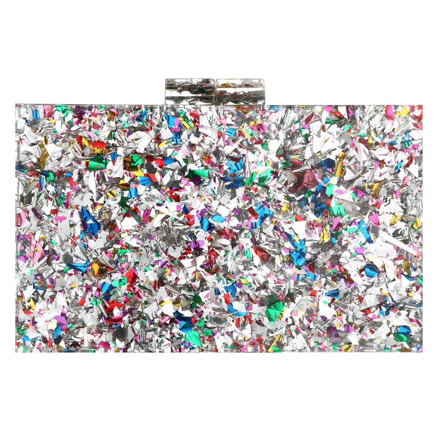 Women Handbags Evening Banquet Party Clutch Bag Rectangle Multicolor Geometric Trend Designed Acrylic Bags Chain Crossbody Bag