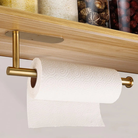 Metal Adhesive Paper Towel Holder for Kitchen and Bathroom Storage
