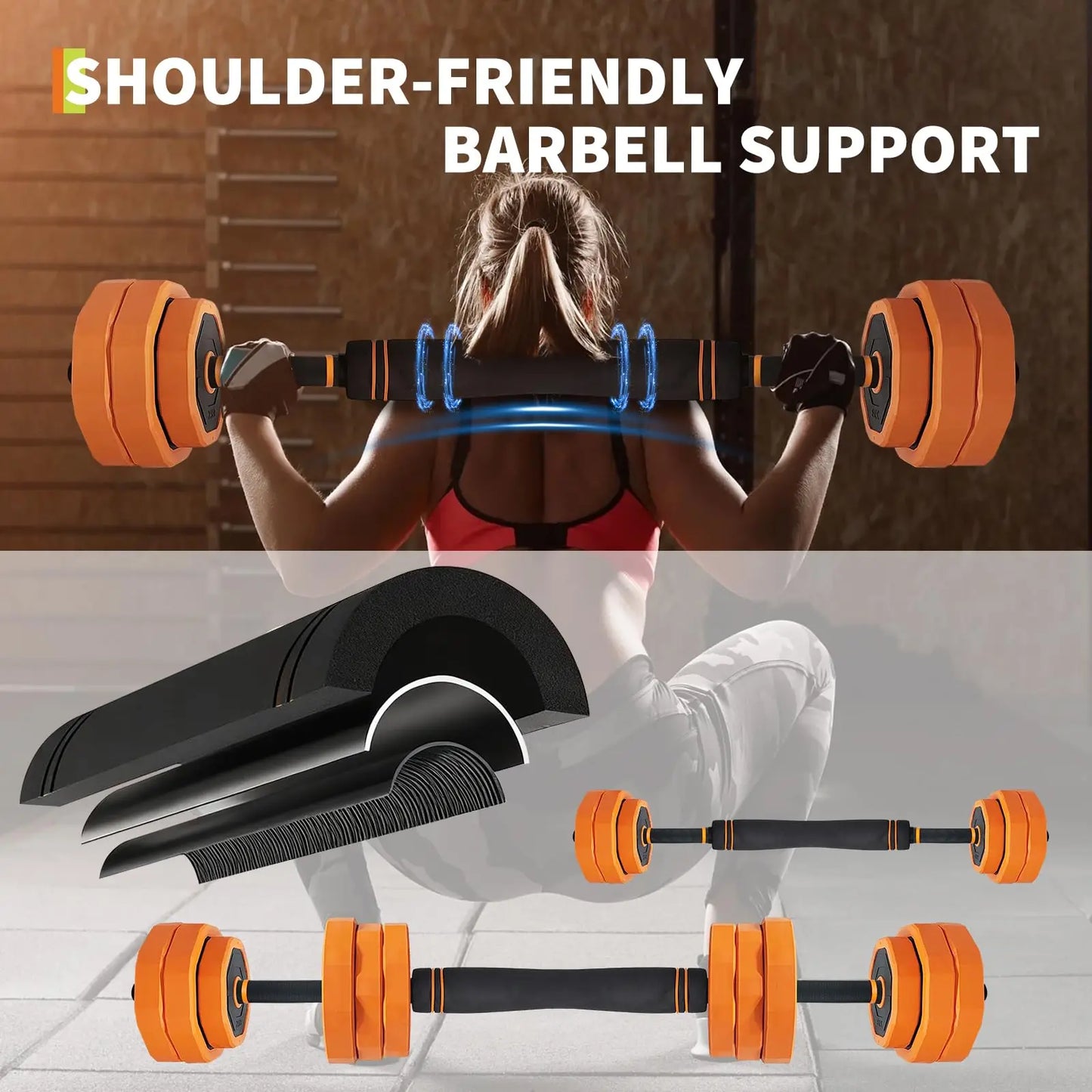 Adjustable Dumbbells 44Lb Free Weight Set Barbell Kettlebell