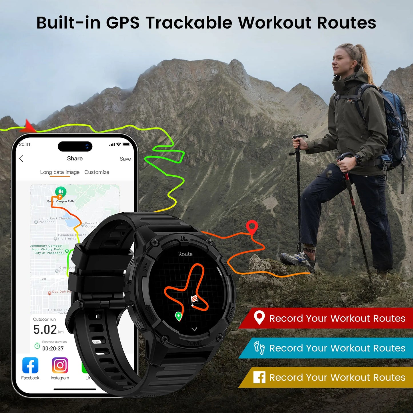 KOSPET Tank S2 GPS Smartwatch for Women With AMOLED