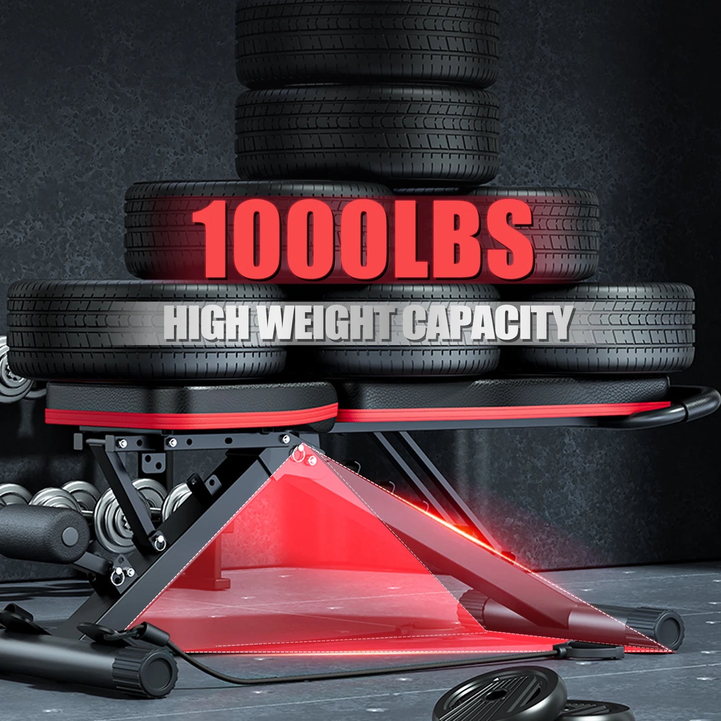 Foldable Dumbbell Weight Bench With Adjustable Level Settings