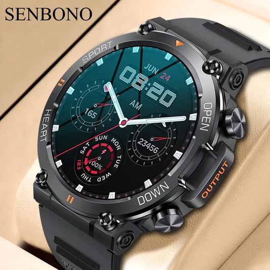 SENBONO Military Outdoor Smartwatch With 400mAh Battery And Bluetooth Call