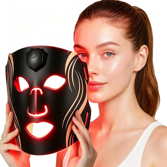 Red Blue Light LED Facial Mask 7 Colors Photon Skin Therapy Mask Anti Aging Fade Spots Remove Acne Wrinkle Reduction Brighten