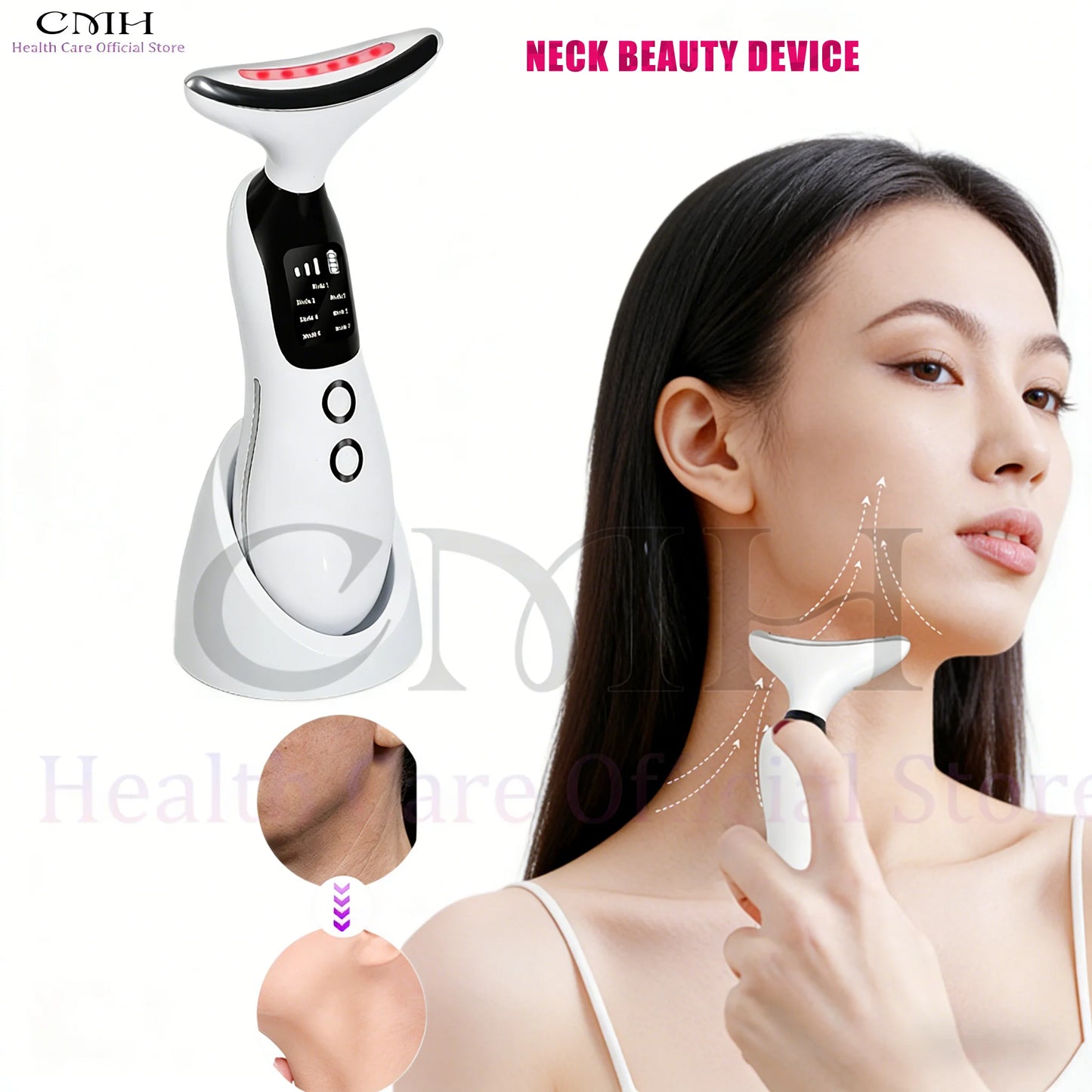 CMH Neck Beauty Device 7 Modes LED Therapy Microcurrent