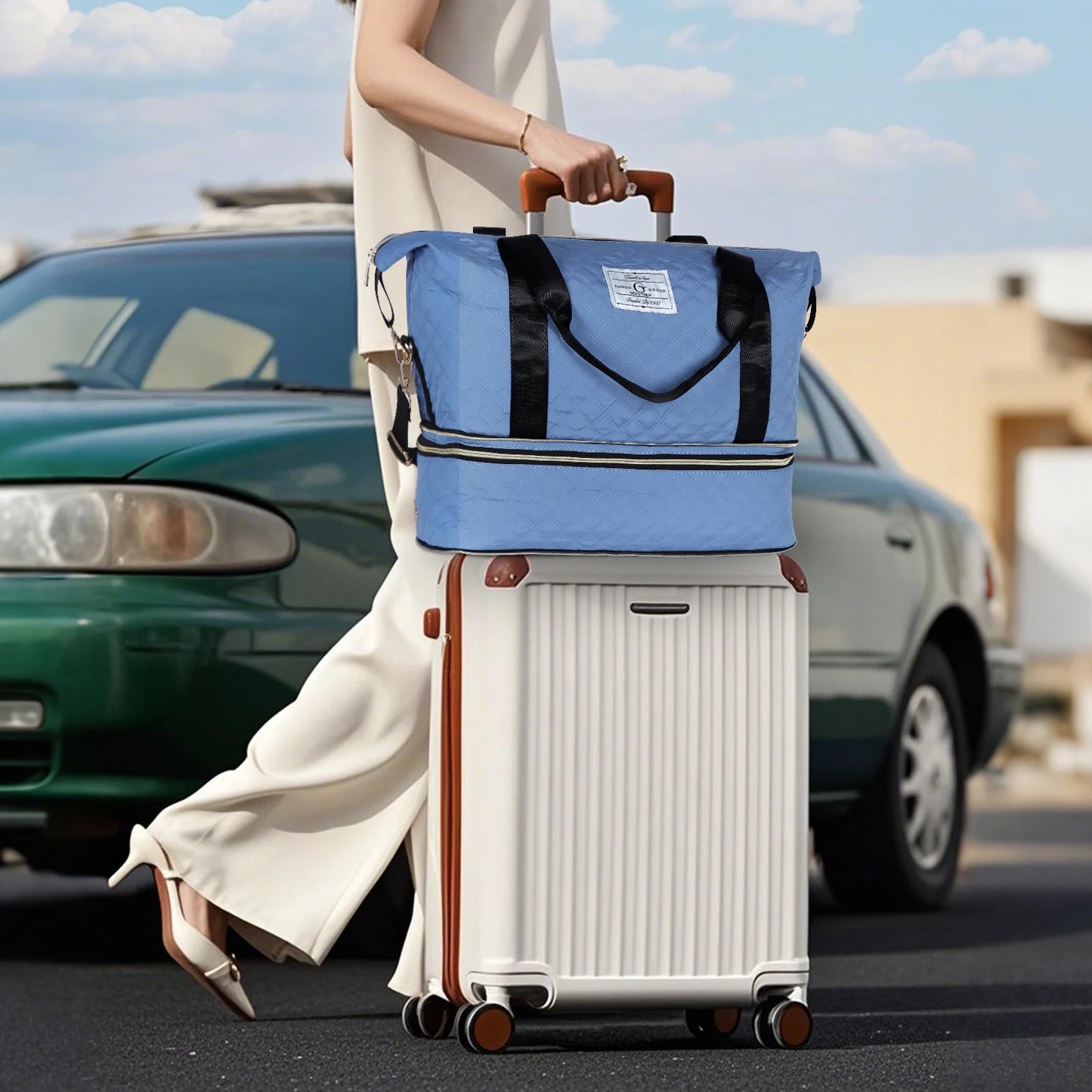 Geestock Expandable Travel Duffle Bag Large Capacity Luggage