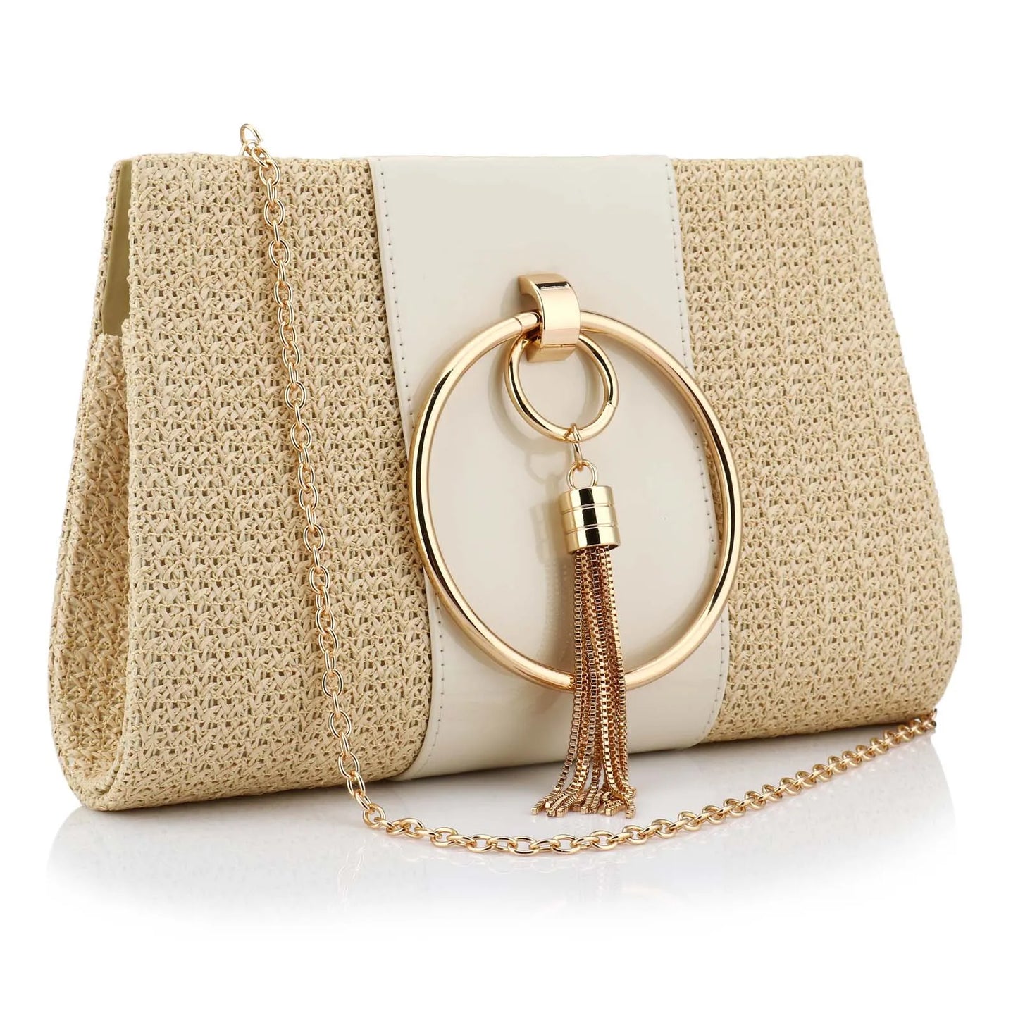 Elegant Women S Straw Square Evening Clutch Bag For Party