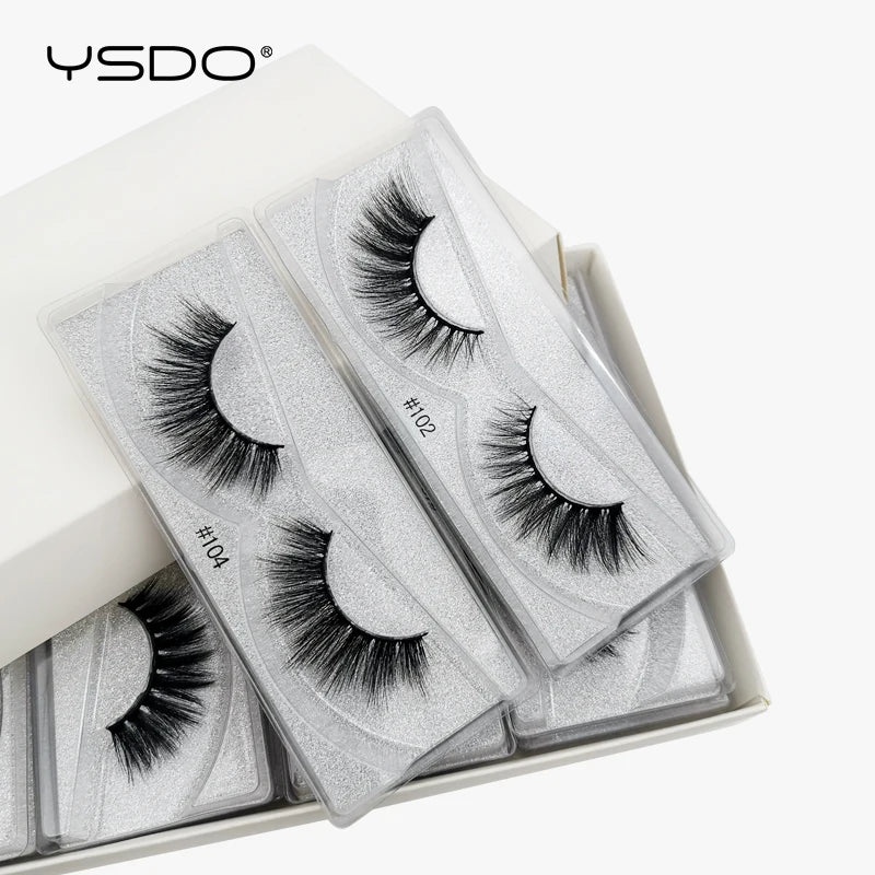 4/10/100 PCS Wholesale Fake Eyelashes 3D Faux Mink Lashes Natural Fluffy False Eyelash Extension Wispy Fake Eye Lash Makeup