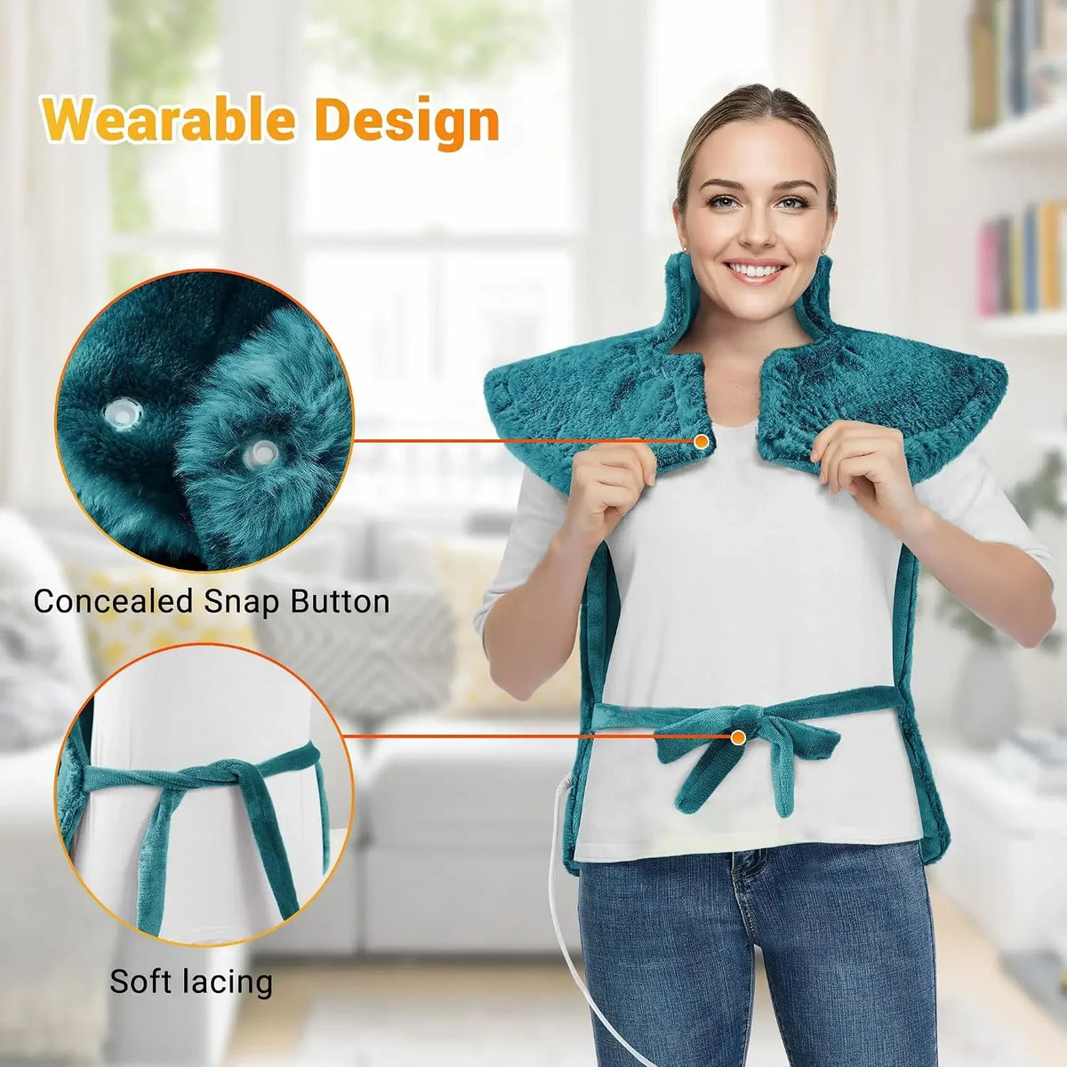 Electric Heating Pad With Massage For Neck Shoulders And Back