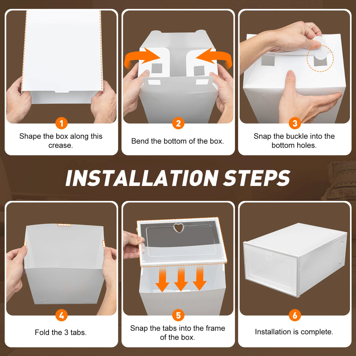 20PCS Stackable Shoe Storage Box Transparent Shoe Organizer Side Flap Design Dust‑proof PP Shoe Case with Heart‑shaped Vent Holes Shoe Organizer for Home Closet