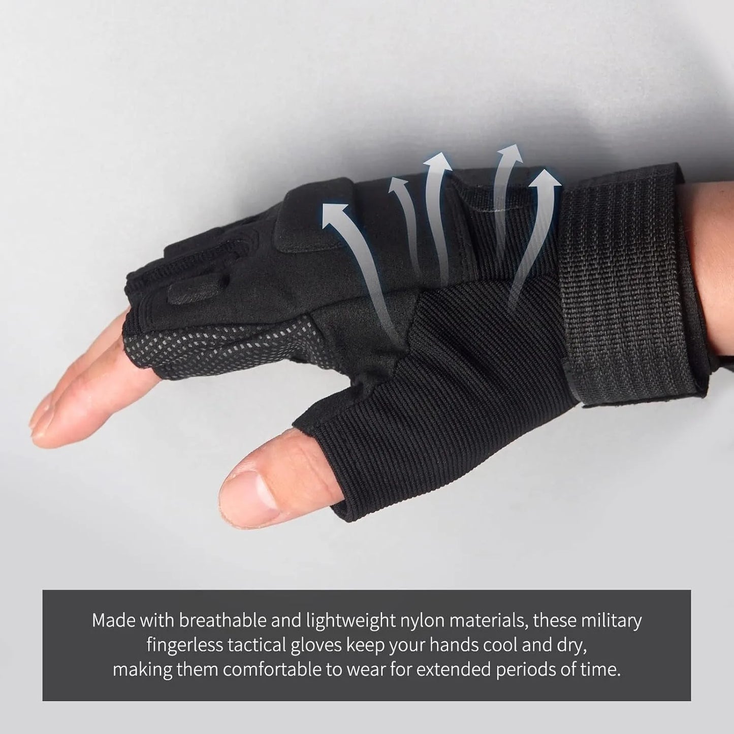 Fingerless Tactical Gloves Anti Slip For Airsoft Shooting